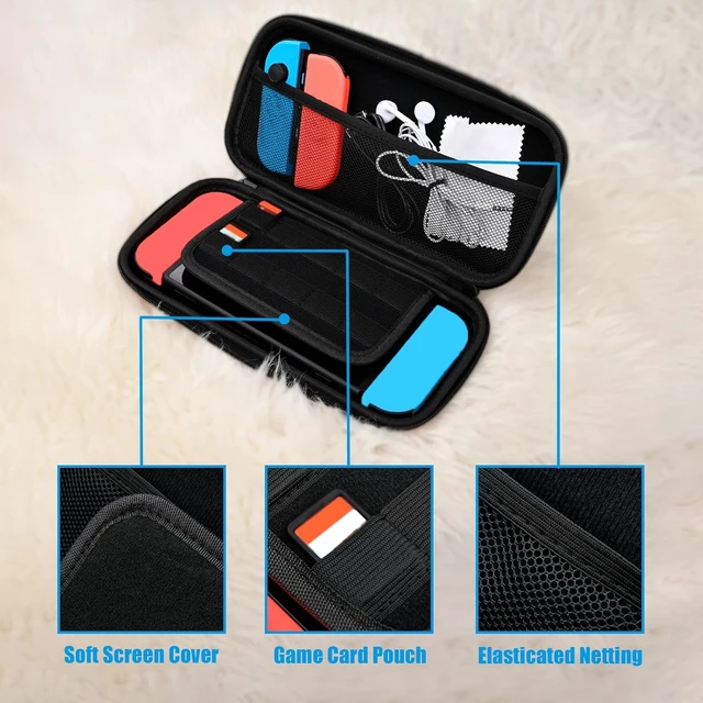 Alt view image 2 of 7 - Axolotl Carry Case Compatible With Nintendo Switch Lite And Switch Oled, Hard Portable Travel Storage Bag For Accessories Console
