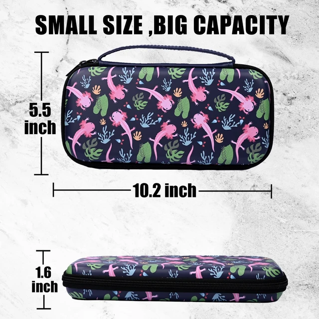 Alt view image 5 of 7 - Axolotl Carry Case Compatible With Nintendo Switch Lite And Switch Oled, Hard Portable Travel Storage Bag For Accessories Console