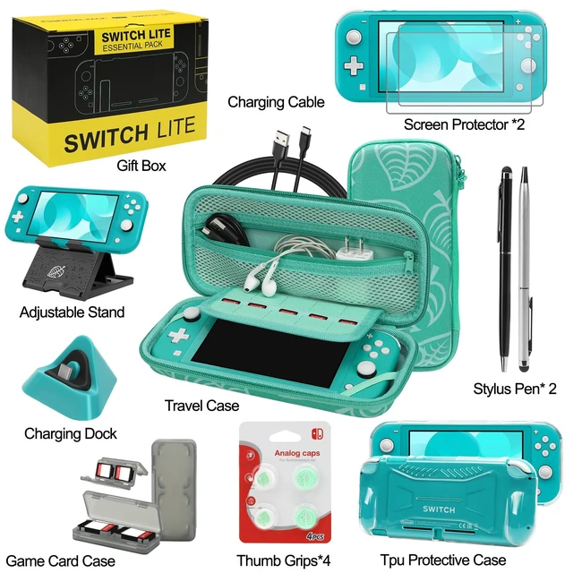 Alt view image 2 of 7 - Switch Lite Case 16-in-1 Accessories Bundle for Nintendo Switch Lite (2019) | Carrying Case,TPU Case Cover with Screen Protector,Charging Dock,Playstand,Game Card Case,USB Cable,Stylus,Thumb Grip Caps