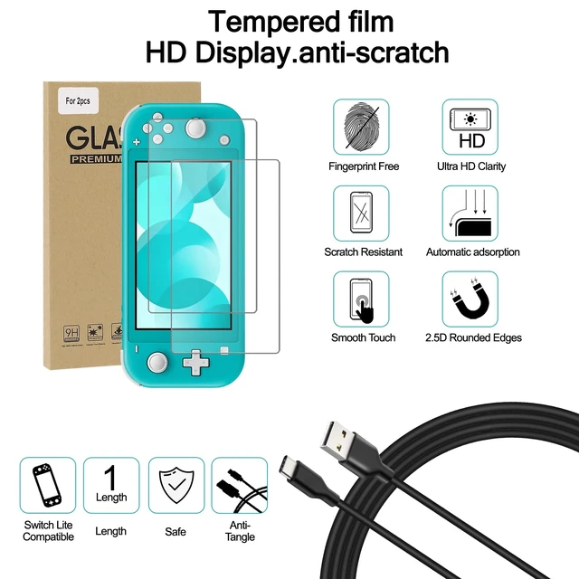 Alt view image 6 of 7 - Switch Lite Case 16-in-1 Accessories Bundle for Nintendo Switch Lite (2019) | Carrying Case,TPU Case Cover with Screen Protector,Charging Dock,Playstand,Game Card Case,USB Cable,Stylus,Thumb Grip Caps