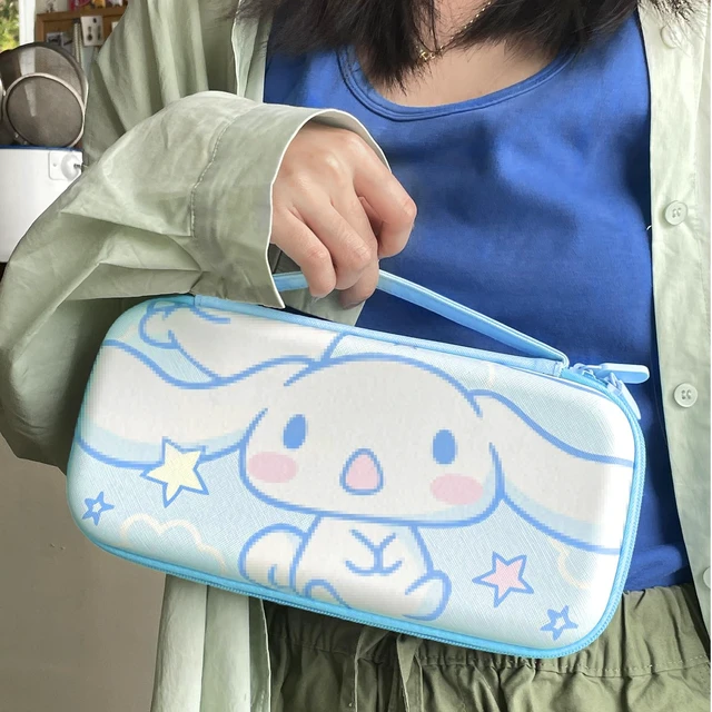 Alt view image 7 of 7 - Carrying Case for Switch OLED, Cute Portable Travel Bag in Newest Updated Design of Blue Interior with Soft Protective Case, Screen Protectors and Thumb Grip caps, Blue