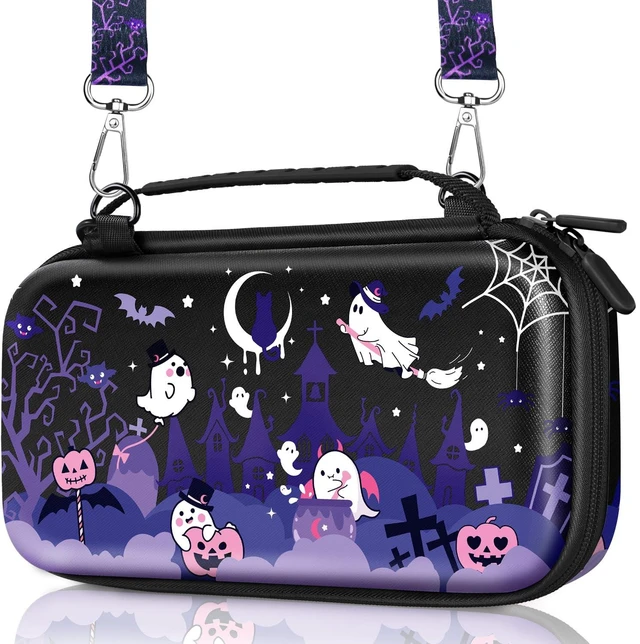 Main image of for Nintendo Switch 2 Carrying Case for Teen Boys - Cute Cool Design for Switch 2 2025 Travel Cases with Handle and Strap Portable Storage Carry Hard Shell for Accessories, Purple Spooky