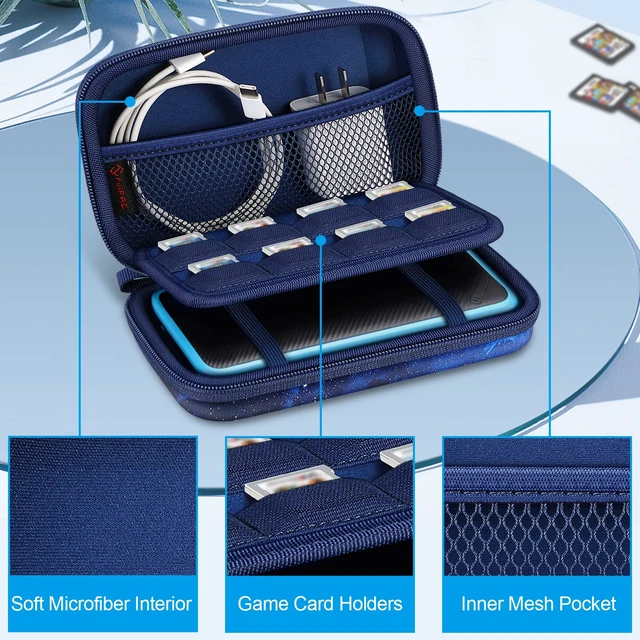 Alt view image 3 of 7 - Carrying Case for Nintendo New 2DS XL LL/New 3DS / 2DS / 3DS XL LL | Shockproof, Hard Shell Protective Cover, Portable Travel Storage Bag, Game Card Slots & Inner Pocket, Starry Sky