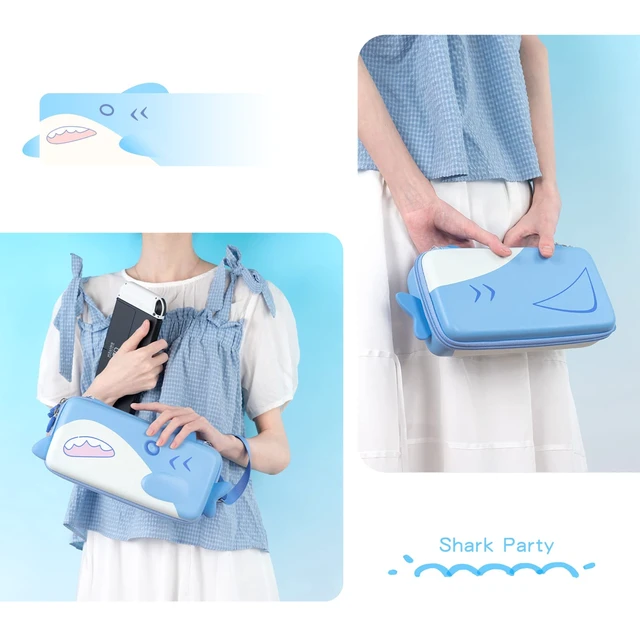 Alt view image 7 of 7 - Shark Carry Case Compatible with Switch/Switch OLED - Portable Hardshell Slim Travel Carrying Case fit Switch Console & Game Accessories -- Shark