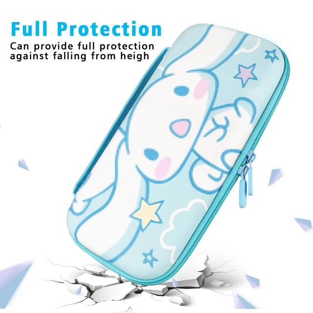 Alt view image 2 of 6 - Carrying Case for Nintendo Switch & OLED Mode, Cute Portable Travel Bag with 10 Game Card Slots Inner Storage Bag for Nintendo Switch Console Joy-Con & Accessories, Blue