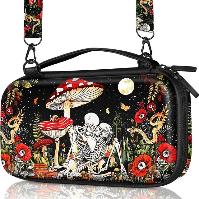 Main image of Carrying Case for Nintendo Switch/Switch OLED Travel Carry Cases Hard Shell Protective Cover Mushroom Skull Cute Boys Accessories Storage Pouch Bag for Nintendo Switch 1 (2017) /Oled 2021