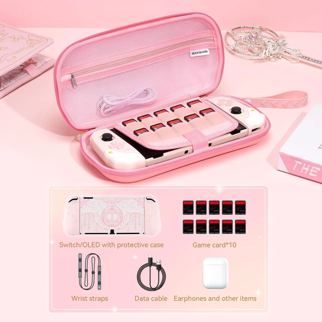 Alt view image 2 of 7 - Switch Carrying Case for Switch/OLED,Portable Switch Case, Slim Hardshell Travel Carrying Case fit Switch Console & Game Accessories - Star Wings Series