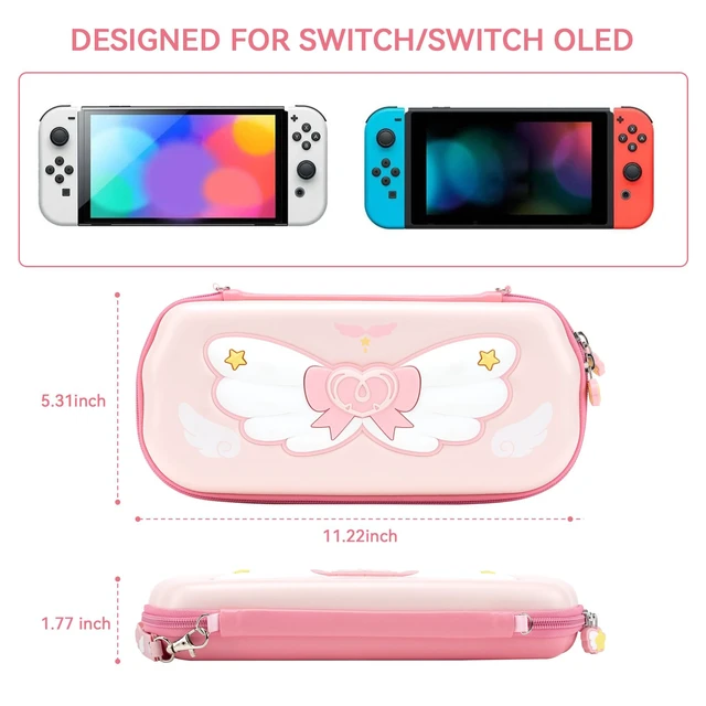 Alt view image 3 of 7 - Switch Carrying Case for Switch/OLED,Portable Switch Case, Slim Hardshell Travel Carrying Case fit Switch Console & Game Accessories - Star Wings Series