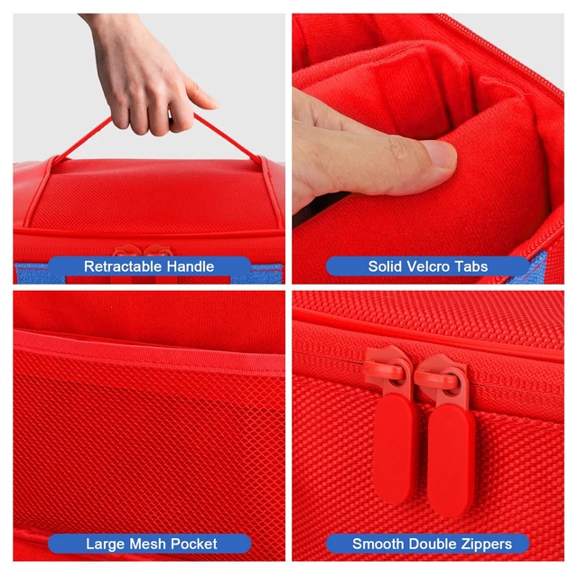 Alt view image 5 of 6 - Cute Switch Carry Case for Nintendo Switch/Lite/OLED, Portable Soft Shell Waterproof Protective Storage Travel Carrying Case Messenger Bag Oxford for NS SD Console Dock JoyCons Accessories