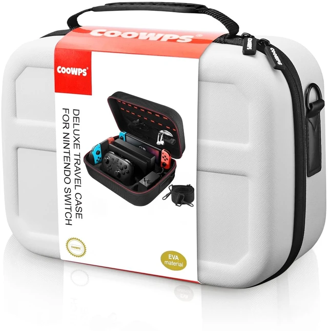 Main image of COOWPS Switch Case for Nintendo Switch & OLED Model, Travel Storage Case | 18 Game Slots, Hard Shell Full Protection, Portable Travel-Friendly, Water-Resistant, for Dock & Pro Controller Accessories
