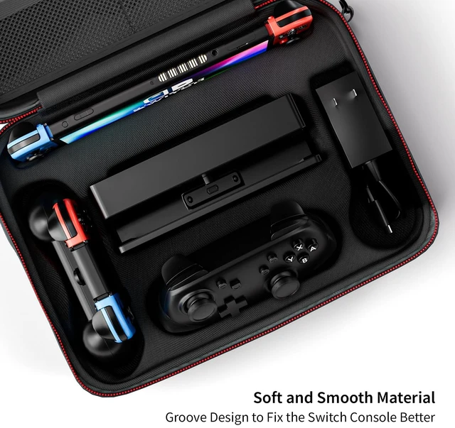 Alt view image 2 of 7 - COOWPS Switch Case for Nintendo Switch & OLED Model, Travel Storage Case | 18 Game Slots, Hard Shell Full Protection, Portable Travel-Friendly, Water-Resistant, for Dock & Pro Controller Accessories