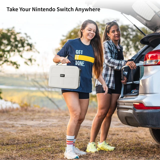 Alt view image 7 of 7 - COOWPS Switch Case for Nintendo Switch & OLED Model, Travel Storage Case | 18 Game Slots, Hard Shell Full Protection, Portable Travel-Friendly, Water-Resistant, for Dock & Pro Controller Accessories