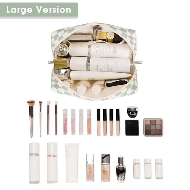 Alt view image 2 of 7 - Makeup Bag Travel Toiletry Bag, Cosmetic Bag for Women Girls | Wide-open, Cute Patterns, Gifts, Make up Bag, Pouch Purse, 5 Organized Pockets for Toiletries, Cosmetics, Brush, Essentials