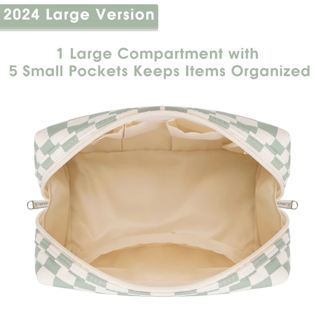 Alt view image 4 of 7 - Makeup Bag Travel Toiletry Bag, Cosmetic Bag for Women Girls | Wide-open, Cute Patterns, Gifts, Make up Bag, Pouch Purse, 5 Organized Pockets for Toiletries, Cosmetics, Brush, Essentials