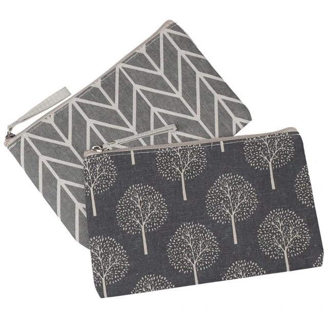 Alt view image 2 of 6 - 2 Pcs Canvas Cosmetic Bag, Multi-Function Small Zipper Pouch Cute Makeup Pouch Travel Toiletry Bag Travel Size Toiletries Christmas Stocking Stuffers Gifts for Women,8.6 * 5.5 In
