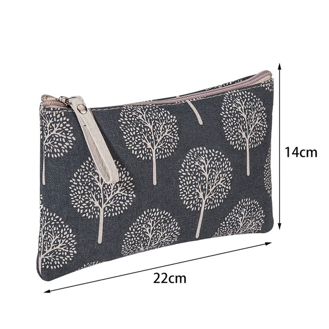 Alt view image 3 of 6 - 2 Pcs Canvas Cosmetic Bag, Multi-Function Small Zipper Pouch Cute Makeup Pouch Travel Toiletry Bag Travel Size Toiletries Christmas Stocking Stuffers Gifts for Women,8.6 * 5.5 In
