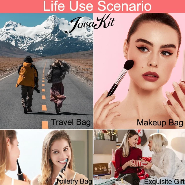 Alt view image 6 of 7 - Square Makeup Bag Cute Cosmetic Bag for Women, Floral Coquette Aesthetic Toiletry Bag, Zipper Make Up Pouch, Travel Make Up Organizer Bag (Pink Floral)
