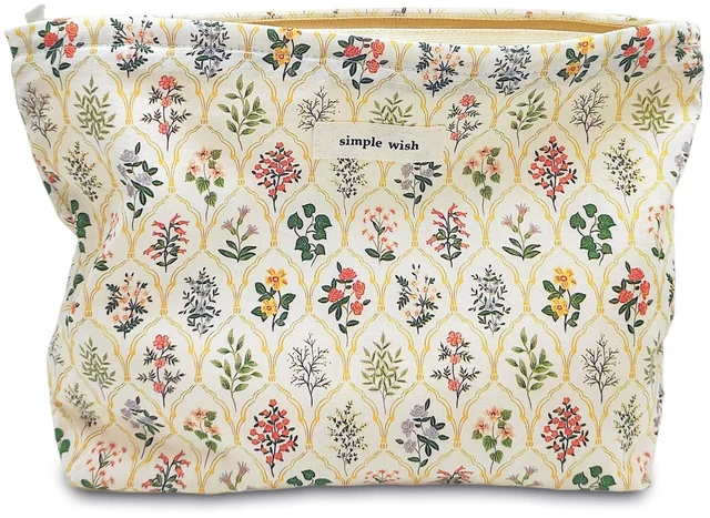Main image of Aesthetic Floral Makeup Bag Cute Small Cosmetic Bags for Women Girls, Travel Toiletry Bag Large Capacity Zipper Makeup Pouch, Purse Organizer Pouches