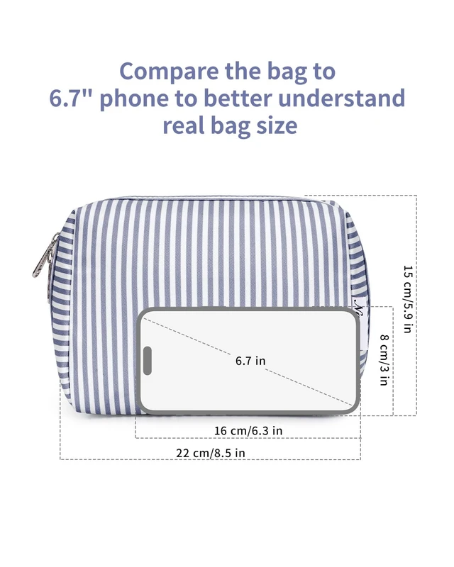 Alt view image 4 of 7 - Makeup Bag Travel Toiletry Bag, Cosmetic Bag for Women Girls | Wide-open, Cute Patterns, Gifts, Make up Bag, Pouch Purse, 5 Organized Pockets for Toiletries, Cosmetics, Brush, Essentials