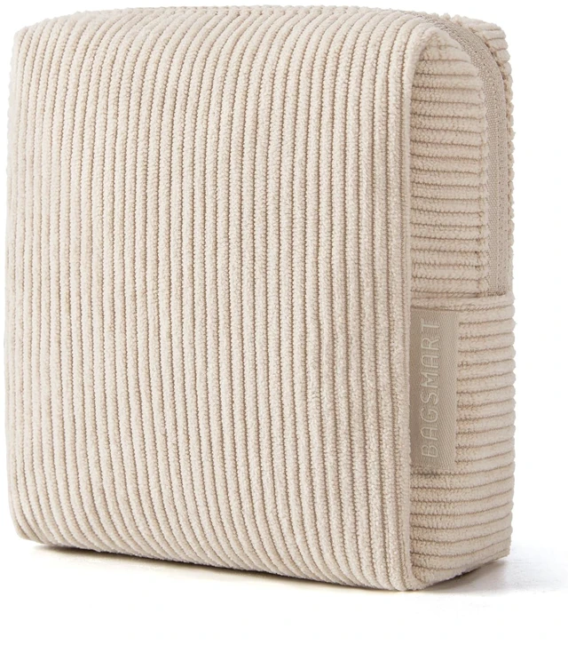 Main image of Small Corduroy Makeup Bag, Cosmetic Pouch for Women with Pocket | For Purse, Toiletry Pouch, Soft Mini Cosmetics Bag, Travel Essentials, Cute Make Up Pouch with Slip-in Pocket