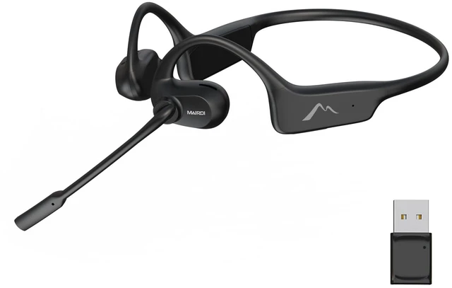 Main image of Open Ear Headphones with Mic, Bluetooth Headset with AI Noise Canceling Microphone, Comfort Air Conduction Headphones Wireless Headset for Office Work Call Meeting Driving Sports