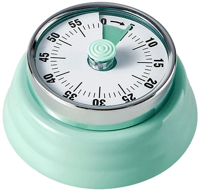 Main image of Elegant Stainless Steel Vintage Kitchen Timer with Magnetic Attachment - 60-Minute Countdown & Audible Alarm, Perfect for Cooking, Office Tasks, and Study Sessions (01-Green)