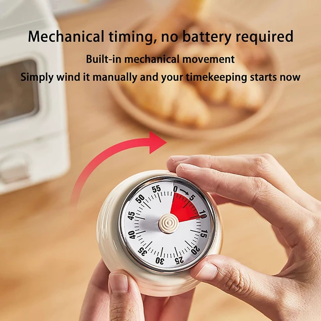 Alt view image 4 of 7 - Elegant Stainless Steel Vintage Kitchen Timer with Magnetic Attachment - 60-Minute Countdown & Audible Alarm, Perfect for Cooking, Office Tasks, and Study Sessions (01-Green)