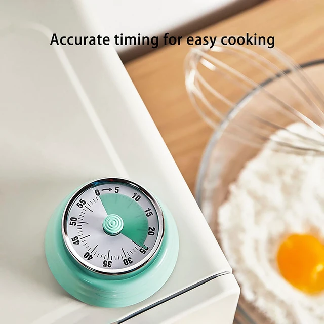 Alt view image 3 of 7 - Elegant Stainless Steel Vintage Kitchen Timer with Magnetic Attachment - 60-Minute Countdown & Audible Alarm, Perfect for Cooking, Office Tasks, and Study Sessions (01-Green)