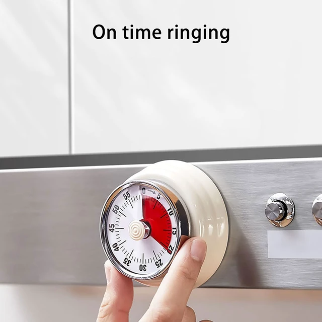 Alt view image 6 of 7 - Elegant Stainless Steel Vintage Kitchen Timer with Magnetic Attachment - 60-Minute Countdown & Audible Alarm, Perfect for Cooking, Office Tasks, and Study Sessions (01-Green)