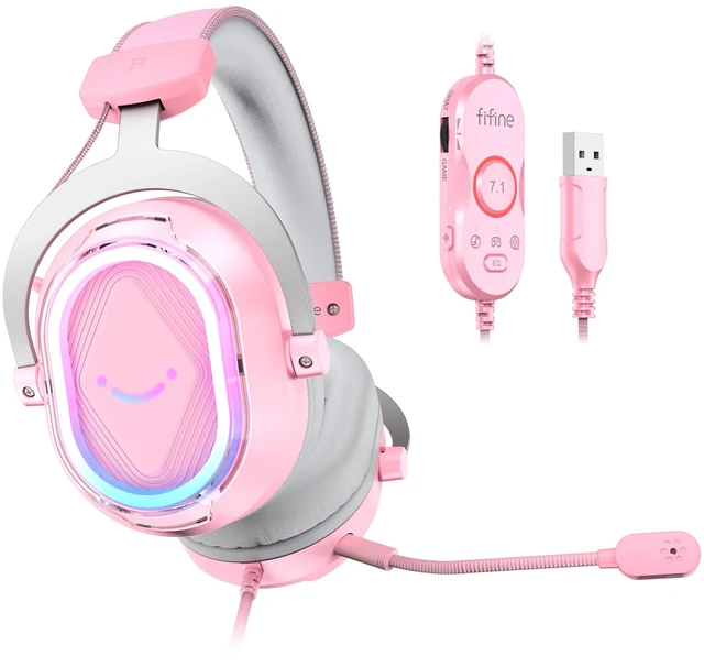 Main image of AmpliGame H13P Wired RGB Gaming Headset for PC, Mac, PS4, PS5 | 50mm Drivers, 7.1 Surround Sound, Solid Metal Frame, AI Noise Canceling Mic, Game/chat Balance, for gaming/streaming