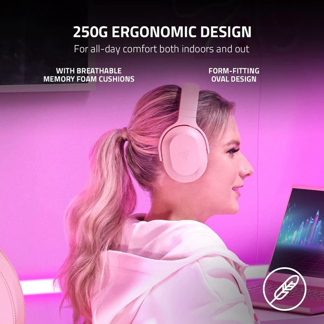 Alt view image 3 of 6 - Barracuda X Wireless Gaming & Mobile Headset, Quartz Pink | 2.4GHz + Bluetooth, Lightweight, 40mm Drivers, Detachable Mic, 50 Hr Battery