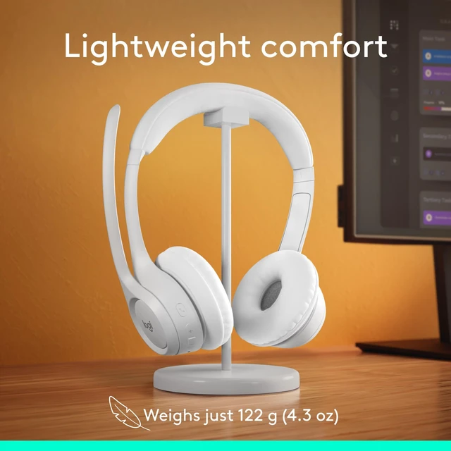 Alt view image 7 of 7 - Zone 300 Wireless Bluetooth Headset - Off-White | Compatible with Windows, Mac, Chrome, Linux, iOS, iPadOS, Android