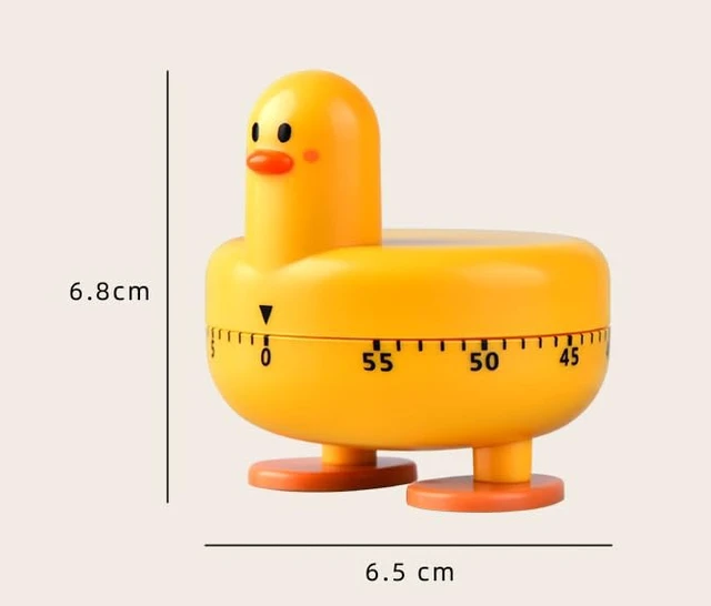 Alt view image 2 of 2 - Cooking Timer Cute Duck Kitchen Timer 60 Minute Wind Up Mechanical Rotating Alarm for Kitchen Cooking Baking (Yellow)