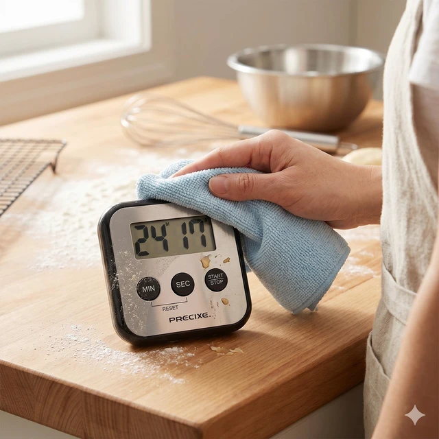 Alt view image 5 of 7 - Compact Stainless Steel Digital Timer | High-Contrast LCD Display | Countdown and Countup for Kitchen, Study, or Classroom | Magnet and Stand