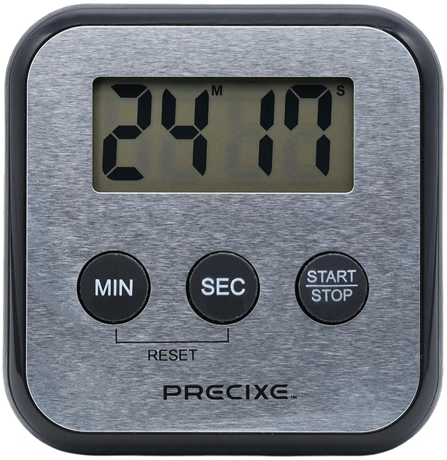 Main image of Compact Stainless Steel Digital Timer | High-Contrast LCD Display | Countdown and Countup for Kitchen, Study, or Classroom | Magnet and Stand