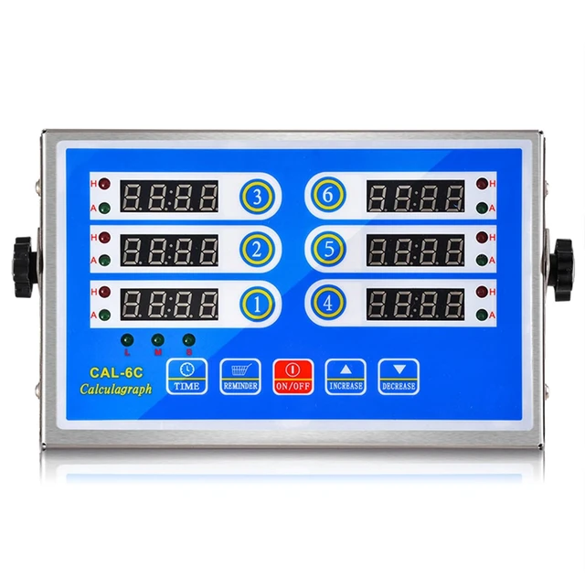 Alt view image 2 of 6 - Commercial 6 Channel Kitchen Timer Cooking Countdown with Clear Display Loud Ring Alarm Reminder for Restaurant Multiple Events