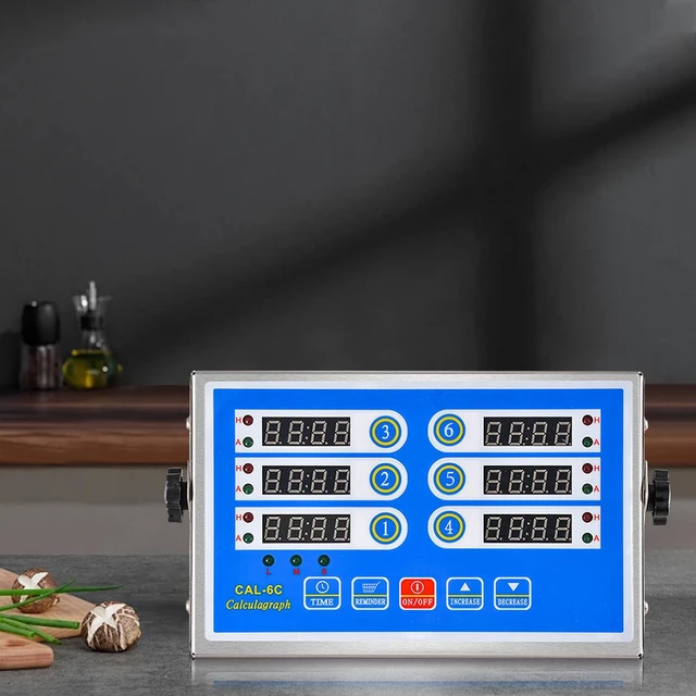 Alt view image 4 of 6 - Commercial 6 Channel Kitchen Timer Cooking Countdown with Clear Display Loud Ring Alarm Reminder for Restaurant Multiple Events