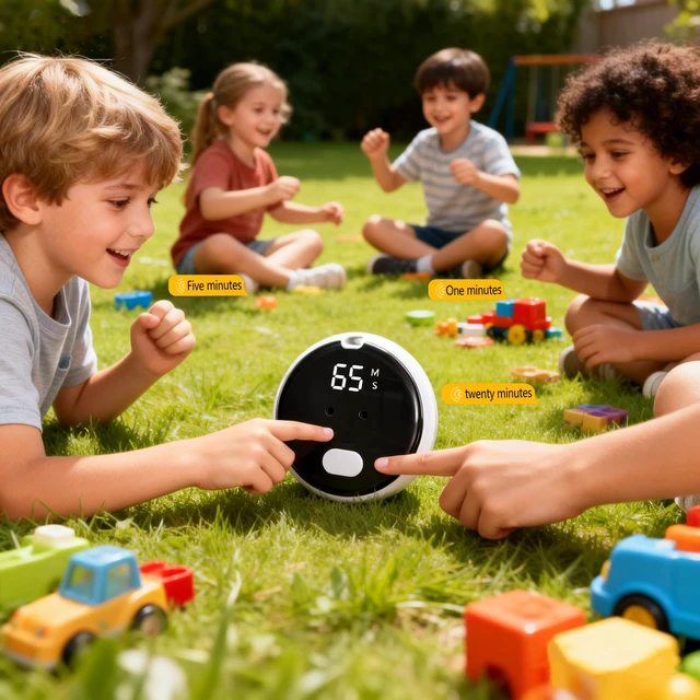 Alt view image 4 of 5 - Voice-Activated Kitchen Timer, Ideal for Cooking; Magnetic Timer with Countdown Function and LED Display, Perfect for classrooms, Offices, Homes, Work, Study, Fitness, and Gaming
