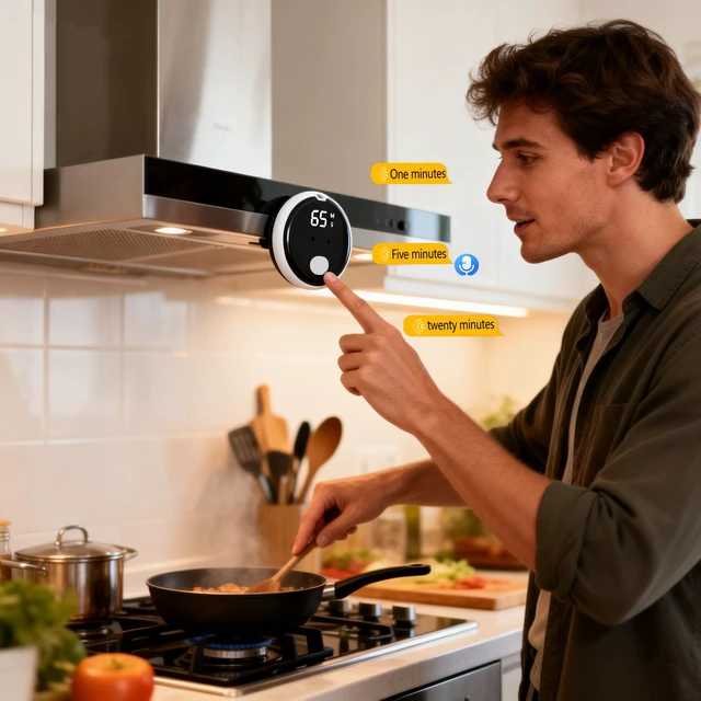 Alt view image 3 of 5 - Voice-Activated Kitchen Timer, Ideal for Cooking; Magnetic Timer with Countdown Function and LED Display, Perfect for classrooms, Offices, Homes, Work, Study, Fitness, and Gaming