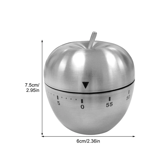 Alt view image 2 of 7 - Mechanical Kitchen Timer, Wind Up Timer, 60 Minute Apple Timer | No battery manual timer with 60 minute countdown, loud alarm, and compact apple design for kitchen and daily use