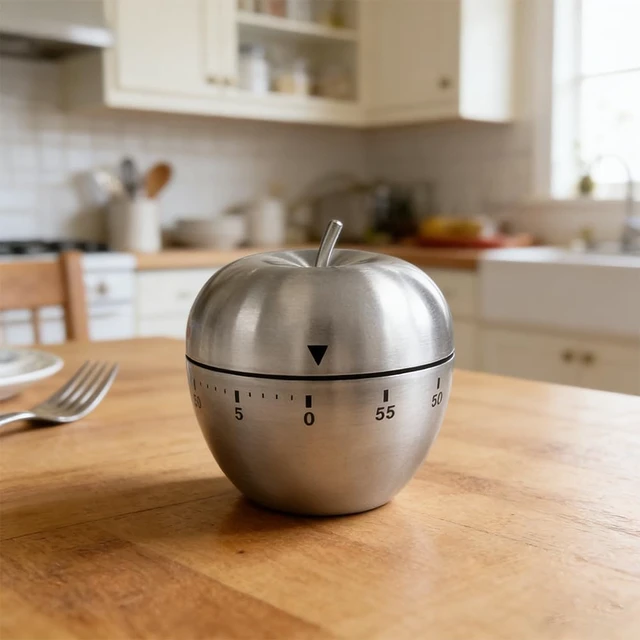Alt view image 5 of 7 - Mechanical Kitchen Timer, Wind Up Timer, 60 Minute Apple Timer | No battery manual timer with 60 minute countdown, loud alarm, and compact apple design for kitchen and daily use