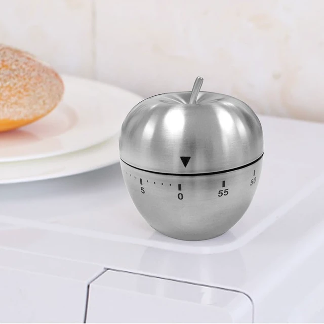 Alt view image 4 of 7 - Mechanical Kitchen Timer, Wind Up Timer, 60 Minute Apple Timer | No battery manual timer with 60 minute countdown, loud alarm, and compact apple design for kitchen and daily use