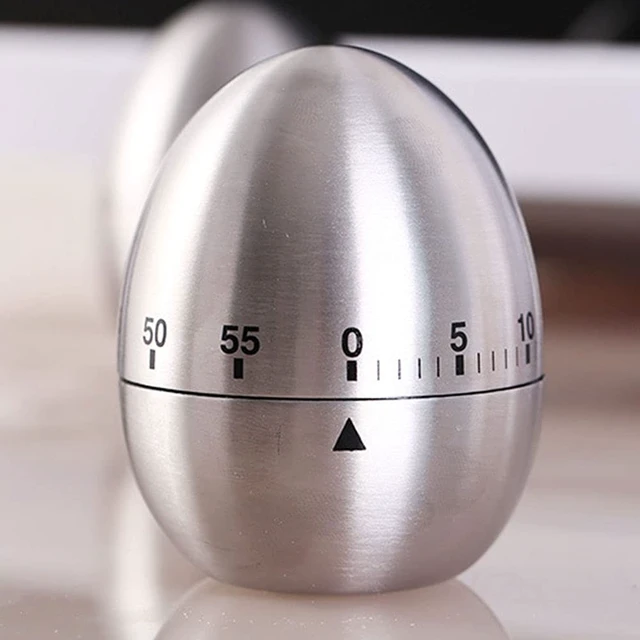 Alt view image 3 of 7 - Kitchen Timer for Cooking, Stainless Steel Egg Kitchen Timer | Mechanical Rotating Alarm 60 Minutes Count Down Time Clock for Cooking Learning, with Manual