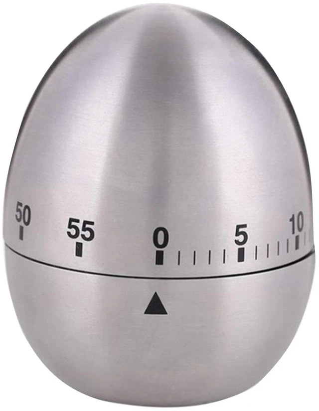 Main image of Kitchen Timer for Cooking, Stainless Steel Egg Kitchen Timer | Mechanical Rotating Alarm 60 Minutes Count Down Time Clock for Cooking Learning, with Manual