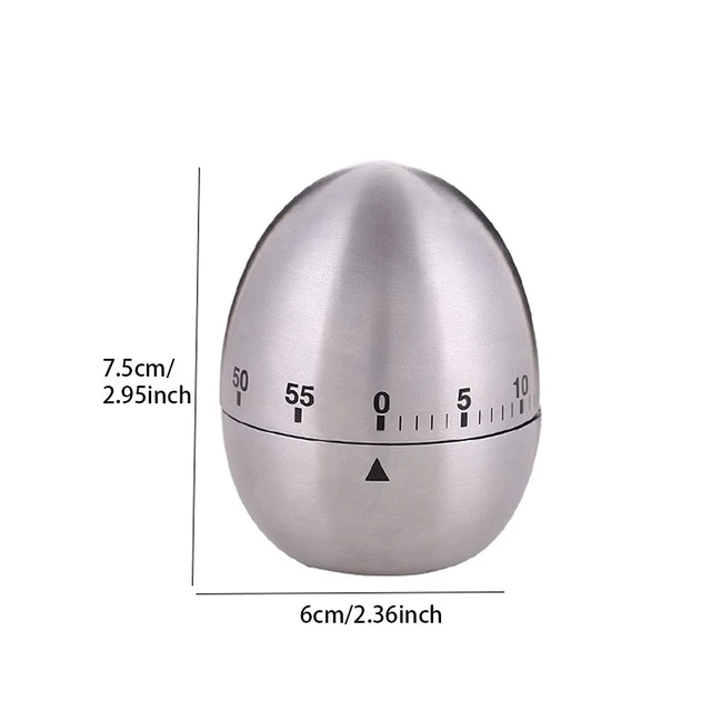 Alt view image 6 of 7 - Kitchen Timer for Cooking, Stainless Steel Egg Kitchen Timer | Mechanical Rotating Alarm 60 Minutes Count Down Time Clock for Cooking Learning, with Manual