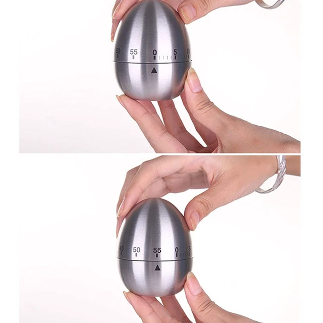 Alt view image 4 of 7 - Kitchen Timer for Cooking, Stainless Steel Egg Kitchen Timer | Mechanical Rotating Alarm 60 Minutes Count Down Time Clock for Cooking Learning, with Manual