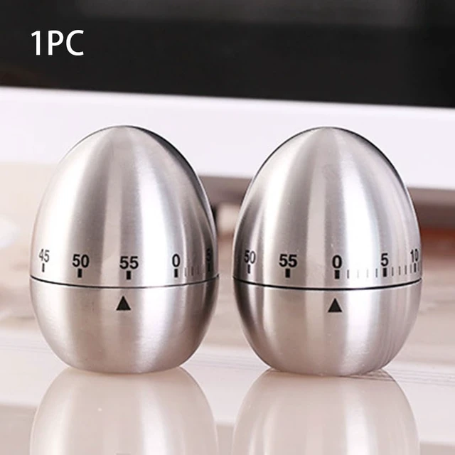 Alt view image 5 of 7 - Kitchen Timer for Cooking, Stainless Steel Egg Kitchen Timer | Mechanical Rotating Alarm 60 Minutes Count Down Time Clock for Cooking Learning, with Manual