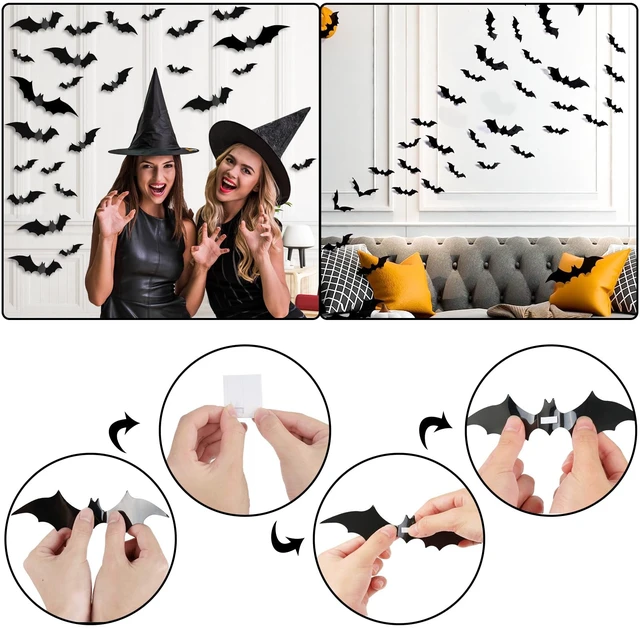 Alt view image 7 of 7 - 5Pack Halloween Spiderweb Tablecloth Runner Fireplace Scarf Lampshade Bats Halloween Decorations Indoor Spooky Home Decor Spider Web Tablecloth Table Runner Mantel Scarf Cobweb Lampshade Scary 3D Bats