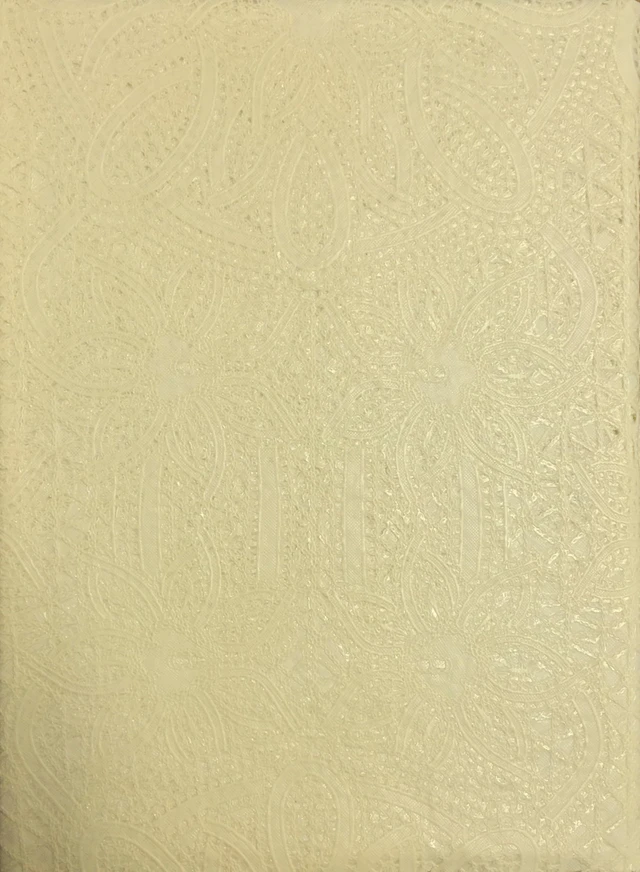 Alt view image 2 of 3 - New Crochet Vinyl Lace Tablecloth, 54" wide X 72" long Oblong, Bone Beige