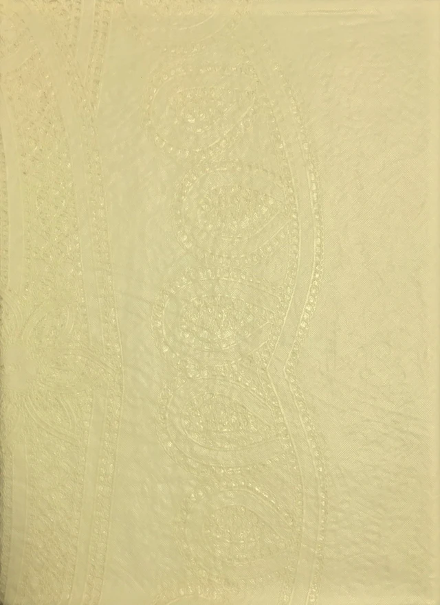 Alt view image 3 of 3 - New Crochet Vinyl Lace Tablecloth, 54" wide X 72" long Oblong, Bone Beige